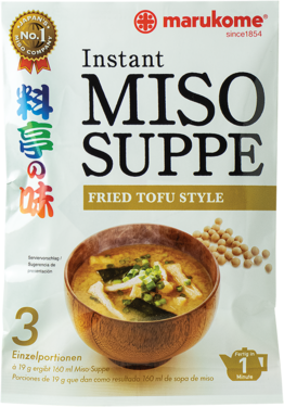 Instant Miso Soup Tofu & Wakame Seaweed 3 Portion 57g ( Glutenfree, Vegentarian, 3 Servings) MARUKOME